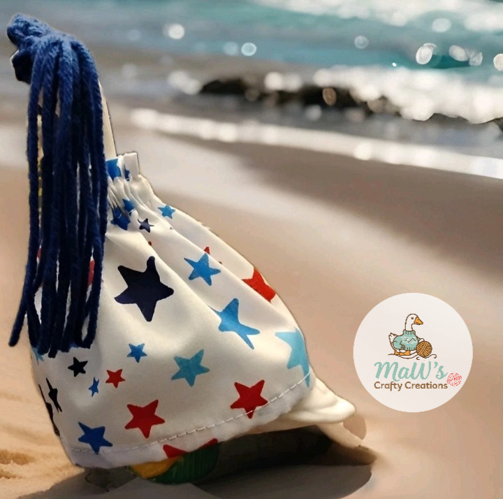 Patriotic Desk Goose Star Dress and Blue Ponytails 7-9 inch