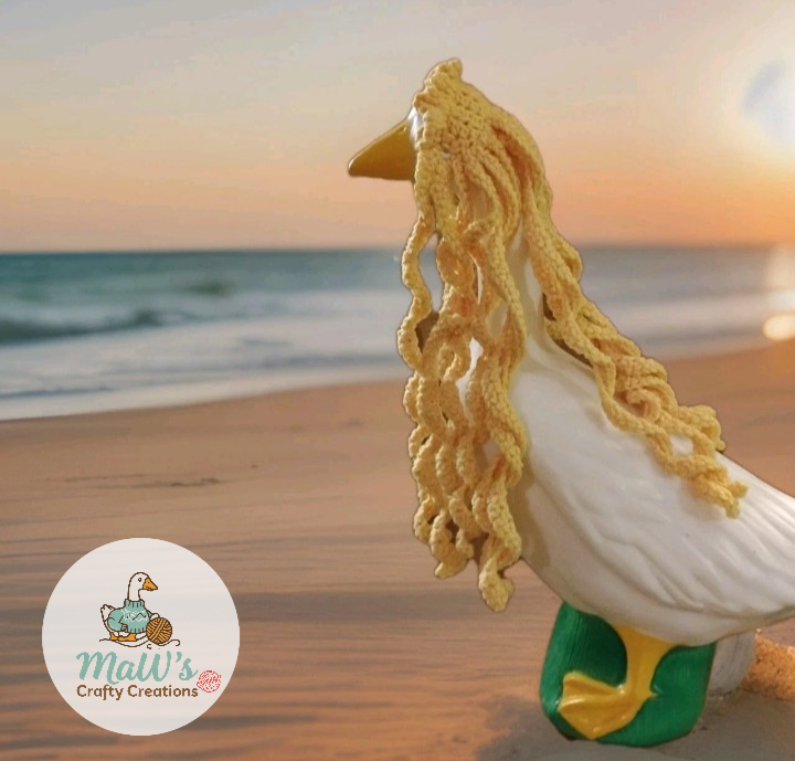 Porch Goose 17-19 inch Crocheted Long Curly Wig