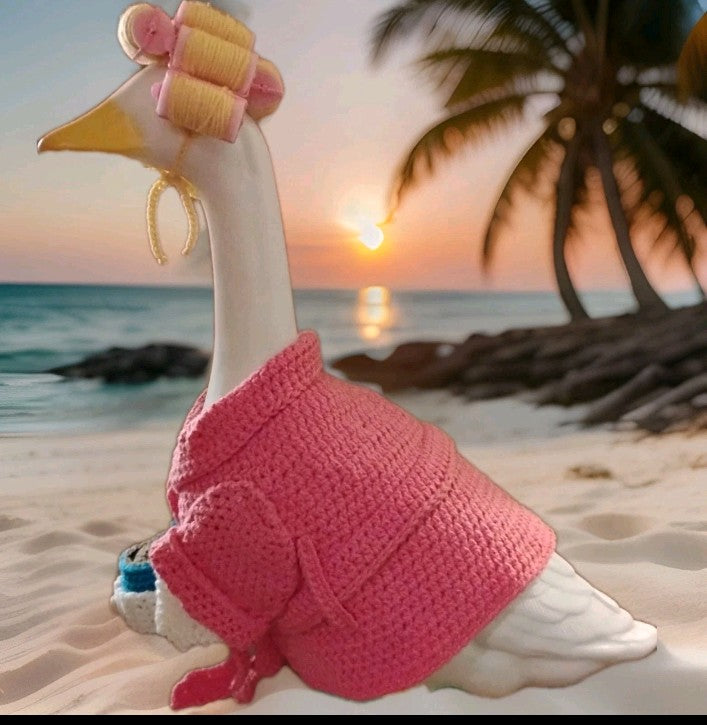 Porch Goose 23-28 inch Overstimulated Crocheted Robe and Coffe Mug Outfit