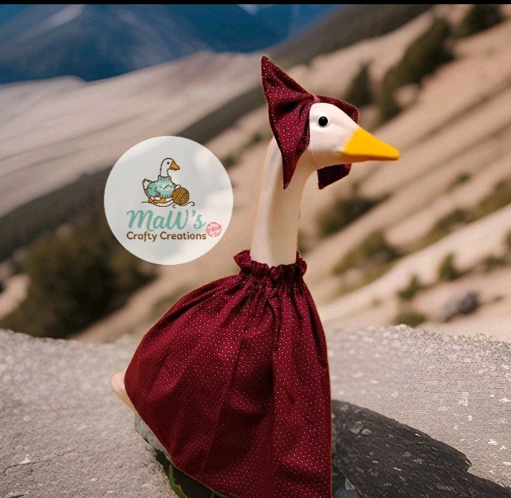 Porch Goose 23-28 inch vintage print dress with matching bow.