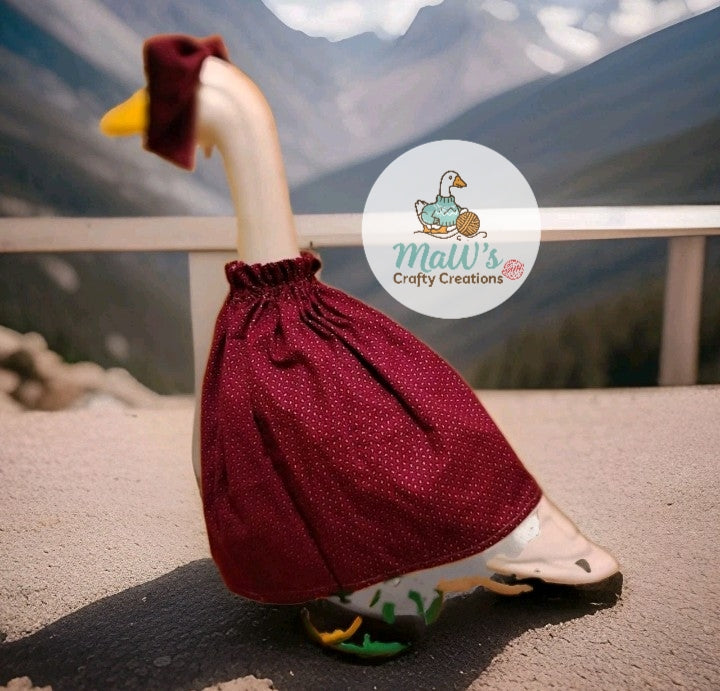 Porch Goose 23-28 inch vintage print dress with matching bow.