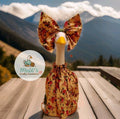 Porch Goose 23-28 inch Rose print dress with matching bow.